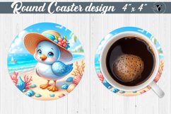 Round Coaster | Summer animals | Beach Product Image 1