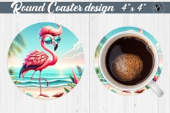 Round Coaster | Summer animals | Beach Product Image 1