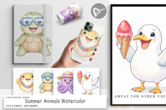 Summer Animals Watercolor Digital Paper Product Image 1