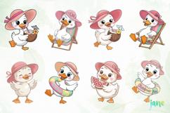 Summer Baby Duck Watercolor Clipart Product Image 9