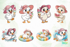 Summer Baby Duck Watercolor Clipart Product Image 8