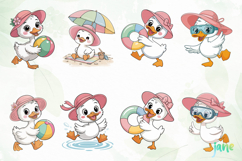 Summer Baby Duck Watercolor Clipart Product Image 7