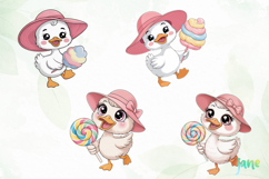 Summer Baby Duck Watercolor Clipart Product Image 2