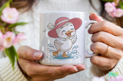 Summer Baby Duck Watercolor Clipart Product Image 4