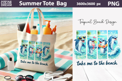 Summer Brush Stroke Sublimation | Tropical Beach Tote Bag Product Image 3