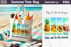 Summer Brush Stroke Sublimation | Tropical Beach Tote Bag Product Image 1