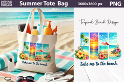 Summer Brush Stroke Sublimation | Tropical Beach Tote Bag Product Image 14