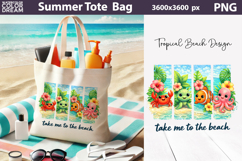 Summer Brush Stroke Sublimation | Tropical Beach Tote Bag Product Image 1