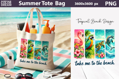 Summer Brush Stroke Sublimation | Tropical Beach Tote Bag Product Image 1