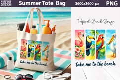 Summer Brush Stroke Sublimation | Tropical Beach Tote Bag Product Image 1