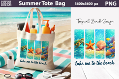 Summer Brush Stroke Sublimation | Tropical Beach Tote Bag Product Image 1