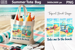 Summer Brush Stroke Sublimation | Tropical Beach Tote Bag Product Image 1