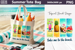 Summer Brush Stroke Sublimation | Tropical Beach Tote Bag Product Image 1