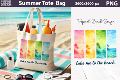 Summer Brush Stroke Sublimation | Tropical Beach Tote Bag Product Image 6
