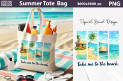 Summer Brush Stroke Sublimation | Tropical Beach Tote Bag Product Image 7