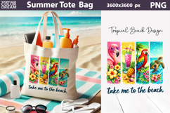 Summer Brush Stroke Sublimation | Tropical Beach Tote Bag Product Image 1