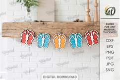 3D Summer Banner Laser Cut. Summer Garland SVG Product Image 1