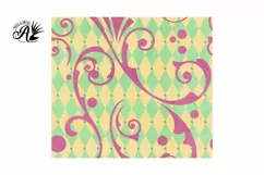 Seamless Summer Baroque Skinny Tumblers Sublimation Wraps Product Image 2