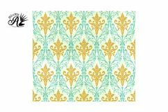 Seamless Summer Baroque Skinny Tumblers Sublimation Wraps Product Image 5