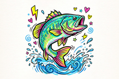 Summer Bass Fish Preppy PNG Product Image 2