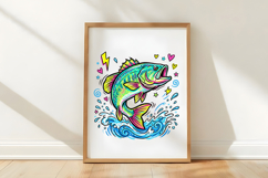Summer Bass Fish Preppy PNG Product Image 4