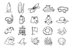 Summer Beach Adventure Hand Drawn Doodle Icon Product Image 2