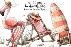 Whimsical Summer Beach Clipart Watercolor Beach Clipart Product Image 1