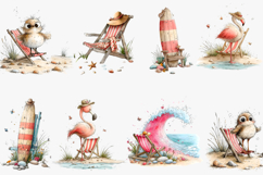 Whimsical Summer Beach Clipart Watercolor Beach Clipart Product Image 2