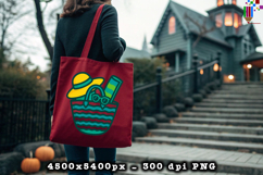 Summer Beach Essentials Tote Bag PNG File