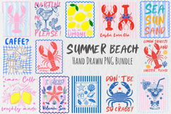 Summer Beach Hand Drawn PNG Bundle, Coastal Set Product Image 1