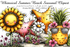 Summer beach seasonal clipart Product Image 1