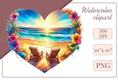 Explore our collection of vibrant watercolor clipart capturing the essence of summer beach relaxation. Perfect for cards, invitations, banners and websites, these designs infuse your projects with freshness, brightness, and joyful vibes.