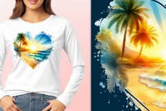 Explore our collection of vibrant watercolor clipart capturing the essence of summer beach relaxation. Perfect for cards, invitations, banners and websites, these designs infuse your projects with freshness, brightness, and joyful vibes.