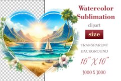 Explore our collection of vibrant watercolor clipart capturing the essence of summer beach relaxation. Perfect for cards, invitations, banners and websites, these designs infuse your projects with freshness, brightness, and joyful vibes.