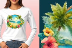 Explore our collection of vibrant watercolor clipart capturing the essence of summer beach relaxation. Perfect for cards, invitations, banners and websites, these designs infuse your projects with freshness, brightness, and joyful vibes.
