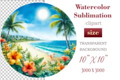 Explore our collection of vibrant watercolor clipart capturing the essence of summer beach relaxation. Perfect for cards, invitations, banners and websites, these designs infuse your projects with freshness, brightness, and joyful vibes.