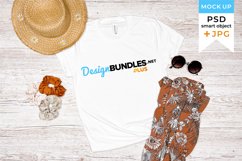 Summer t-shirt mockup | White Bella Canvas Mockup woman Product Image 1