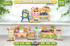 Summer Interchangeable Bench Sign Laser Cut,Summer Tier Tray Product Image 1