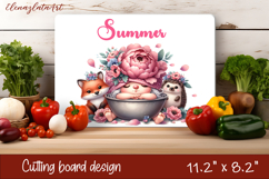 Cute flower Gnomes and butterfly Cutting Board PNG Product Image 1