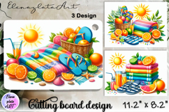 Watercolor tropical summers sun Cutting Board Product Image 1