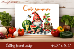 Cute flower Gnomes and butterfly Cutting Board PNG Product Image 1