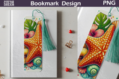 Tropical Starfish Bookmark Design | Ocean Reading Art Product Image 1