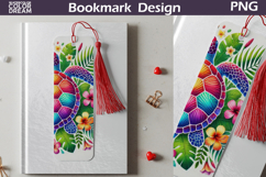 Colorful Sea Turtle Bookmark Design | Tropical Reading Art Product Image 1
