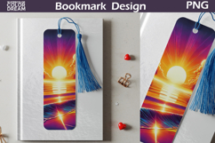 Ocean Sunrise Bookmark Design | Tropical Beach Reading Art Product Image 1