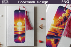 Tropical Palm Sunset Bookmark Design | Beach Reading Art Product Image 1