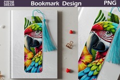 Tropical Parrot Bookmark Design | Exotic Bird Reading Art Product Image 1