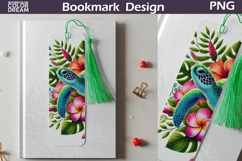Tropical Sea Turtle Bookmark Design | Ocean Reading Art Product Image 1