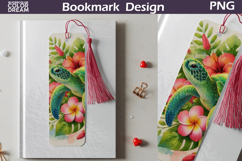 Sea Turtle Tropical Flower Bookmark | Beach Reading Art Product Image 1