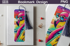 Flamingo Beach Bookmark Design | Tropical Summer Reading Art Product Image 1
