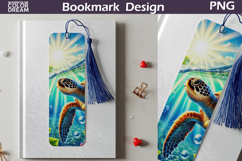 Sea Turtle Ocean Bookmark Design | Tropical Reading Art Product Image 1